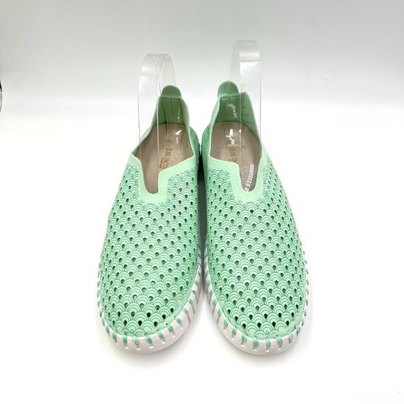 Ilse Jacobsen Hornbaek Tulip 139 Mint Green Perforated Slip On Sneakers Shoes 41 - Picture 2 of 14